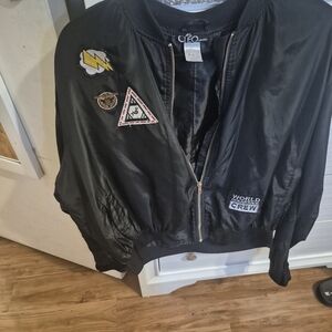 Cipo & Baxx Black Bomber Jacket with Patches